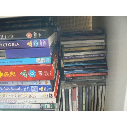 491 - 2 X CUBES FULL OF FILM DVD'S AND MUSIC CD'S. MIXED GENRES AND SUBJECTS. INC THE CONCRETE JUNGLE, TOY... 