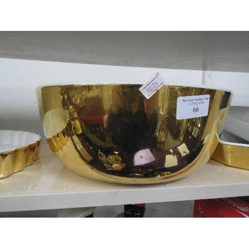 66 - FABULOUS ROYAL WORCESTER GOLD METALLIC PORCELAIN KITCHENWARE. VERY LARGE SALAD BOWL[SHAPE 57-SIZE 1]... 