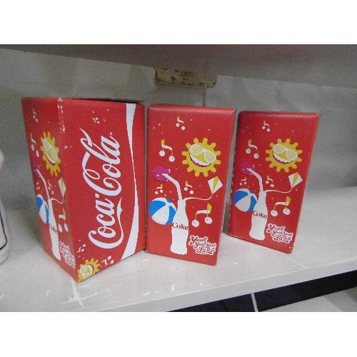 67 - 3 X COCA-COLA BRANDED DRINKING GLASSES. WITH ORIGINAL BOXES.