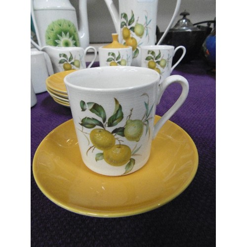 78 - MYOTT 'CHINA-LYKE' RETRO-VINTAGE COFFEE SET. ALSO A COFFEE POT 'TOBAGO' IRONSTONE.