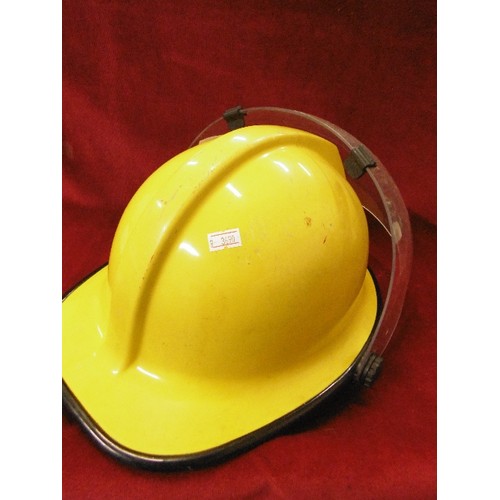 82 - FIRE HELMET WITH FACE SHIELD. CROMWELL F500L. SUFFOLK FIRE SERVICE.