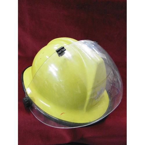 82 - FIRE HELMET WITH FACE SHIELD. CROMWELL F500L. SUFFOLK FIRE SERVICE.