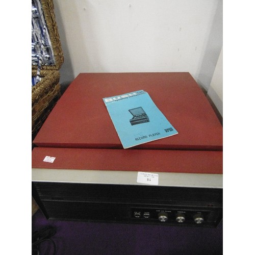 84 - VINTAGE RECORD BUSH RP60 RECORD PLAYER/TURNTABLE. WITH OPERATING INSTRUCTION BOOKLET. NEEDS ATTENTIO... 