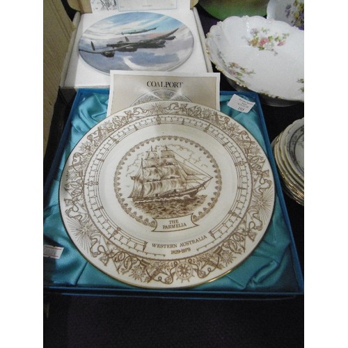 105 - LIMITED EDITION PLATES. COALPORT 'THE PARMELIA PLATE' WITH CERTS, BOX ETC. ALSO A COALPORT LANCASTER... 