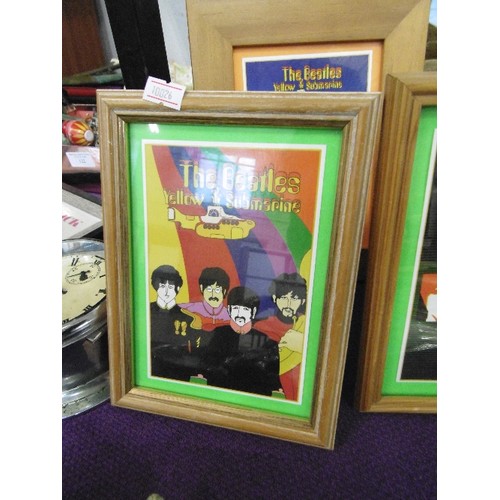 117 - BEATLES YELLOW SUBMARINE. FRAMED PRINTS IN PSYCHEDELIC POP-ART COLOURS. X 4.