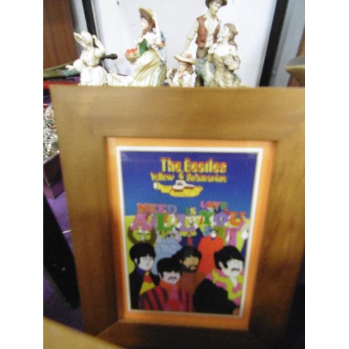 117 - BEATLES YELLOW SUBMARINE. FRAMED PRINTS IN PSYCHEDELIC POP-ART COLOURS. X 4.