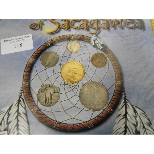 118 - GOLDEN DOLLAR MINT 'THE LEGEND OF SACAGAWEA' DELUXE EDITION OF COINS.