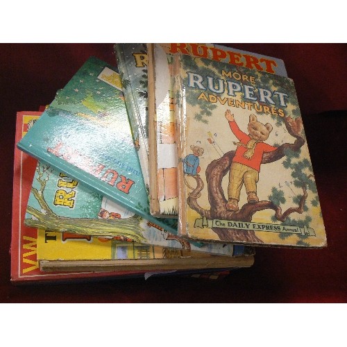 145 - VINTAGE RUPERT BEAR ADVENTURE BOOKS, ALSO HAYNES MANUALS INC FORD FIESTA, BATTLSHIP BISMARK, MEN'S C... 