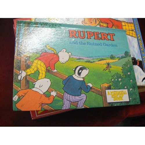 145 - VINTAGE RUPERT BEAR ADVENTURE BOOKS, ALSO HAYNES MANUALS INC FORD FIESTA, BATTLSHIP BISMARK, MEN'S C... 