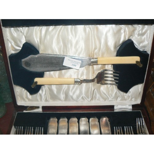 199 - CANTEEN OF FISH CUTLERY, WITH SERVERS.