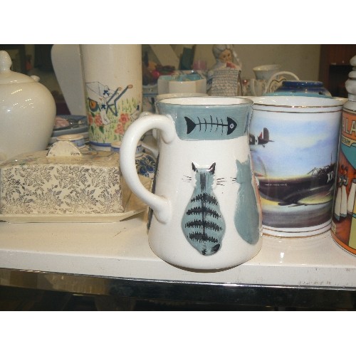 201 - LARGE MIXED CERAMIC COLLECTION. INC DECORATIVE ORNAMENTS, CROCKERY, VASES, SERVING DISHES ETC ETC.