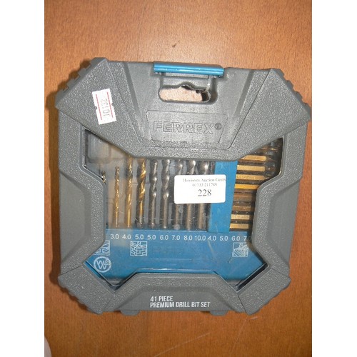 228 - FERREX DRILL BIT SET. 41 PC.