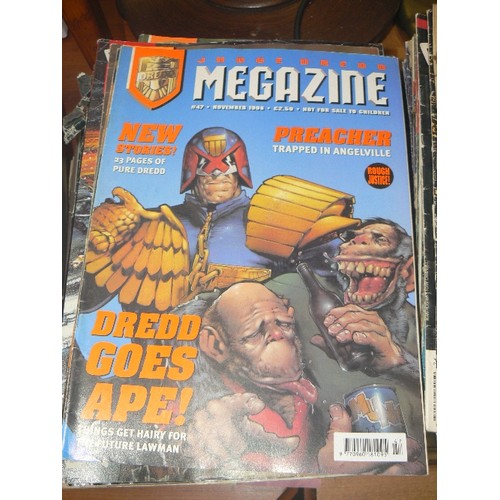 273 - VINTAGE 1990'S JUDGE DREDD & 2000 AD MEGA-ZINES. ADULT CONTENT-NOT FOR CHILDREN. 2 X LARGE STACKS OF... 