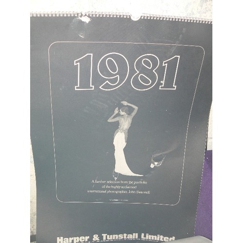 150 - 2 X LARGE VINTAGE HARPER & TUNSTALL CALENDARS. BLACK & WHITE. 1981 & 82[DIAMOND JUBILEE]