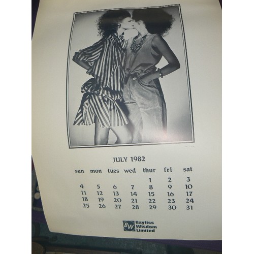 150 - 2 X LARGE VINTAGE HARPER & TUNSTALL CALENDARS. BLACK & WHITE. 1981 & 82[DIAMOND JUBILEE]