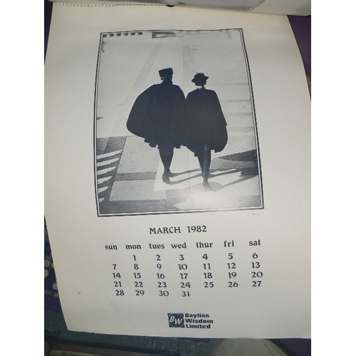 150 - 2 X LARGE VINTAGE HARPER & TUNSTALL CALENDARS. BLACK & WHITE. 1981 & 82[DIAMOND JUBILEE]