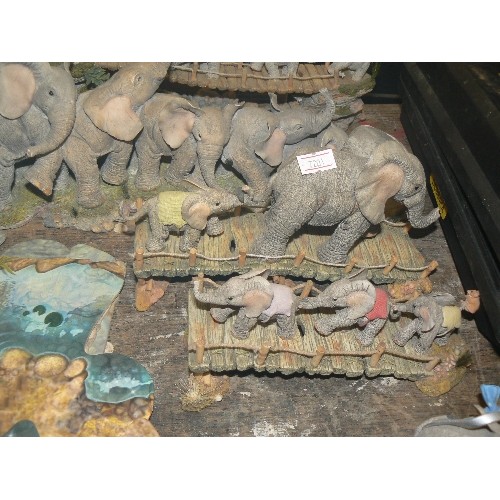 336 - LARGE TUSKERS ELEPHANT ORNAMENTS, INC 'TAKE THE STRAIN' 91058, 'SAFE CROSSING' 91157 ETC.