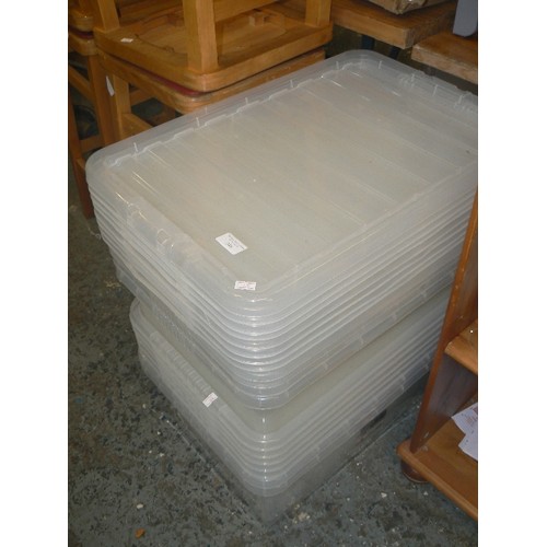 346 - 10 X CLEAR PLASTIC STORAGE BOXES, BY WHAM CRYSTAL.