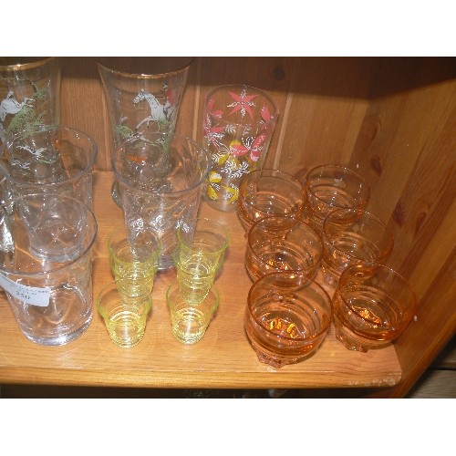 350 - DRINKING GLASSES, INC SHOT, SHERRY, WINE, TUMBLERS ETC ETC.