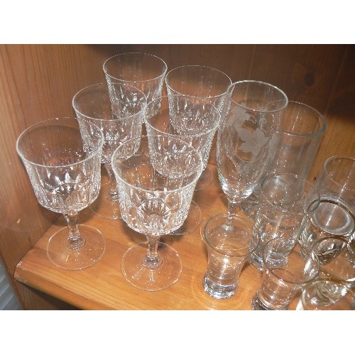 350 - DRINKING GLASSES, INC SHOT, SHERRY, WINE, TUMBLERS ETC ETC.