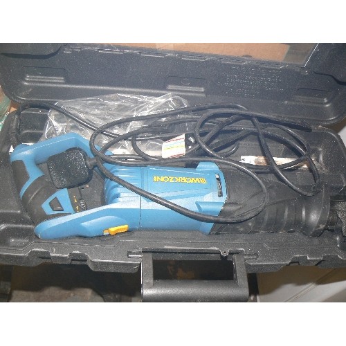 333 - RECIPROCATING SAW. BY WORKZONE. WITH CARRY CASE AND INSTRUCTIONS.