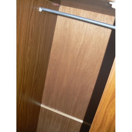 360 - RETRO VENEERED DOUBLE WARDROBE WITH INTERNAL SHELF AND HANGING RAIL