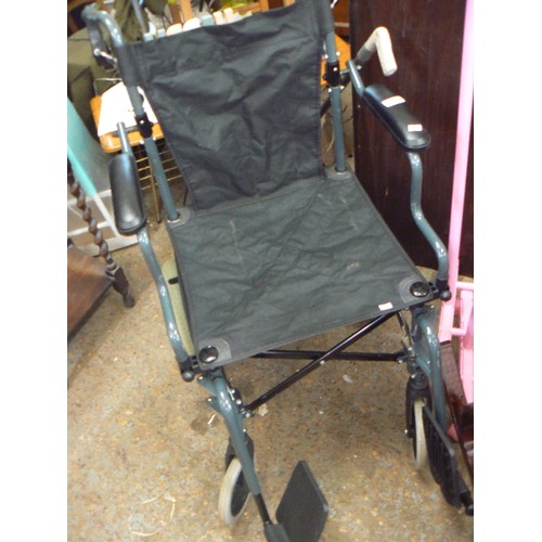 369 - NICE LIGHTWEIGHT FOLDING WHEELCHAIR WITH FOOT RESTS