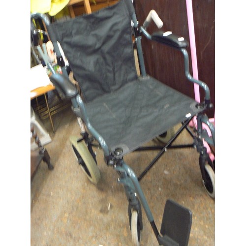 369 - NICE LIGHTWEIGHT FOLDING WHEELCHAIR WITH FOOT RESTS