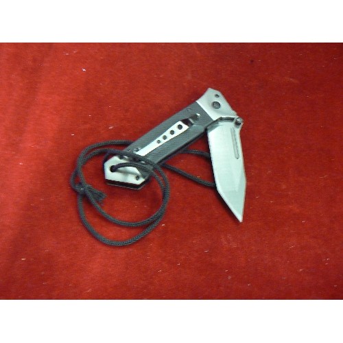 62 - A SMALL HUNTING KNIFE WITH SAFTY LOCK BY TACTICAL KOBAT BELT LOOP CLIP EXTREMELY SHARP 
NOT FOR SALE... 