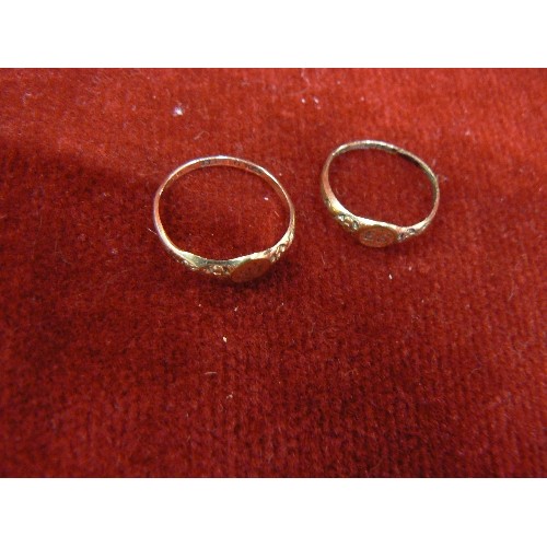 22 - 2 VICTORIAN SHELL GOLD CHILDRENS RINGS