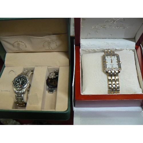 77A - LARGE COLLECTION OF MIXED WATCHES- KLAUS-KOBEC, BENUCCI, NECT, RAVEL, SEKONDA ETC  BOXED