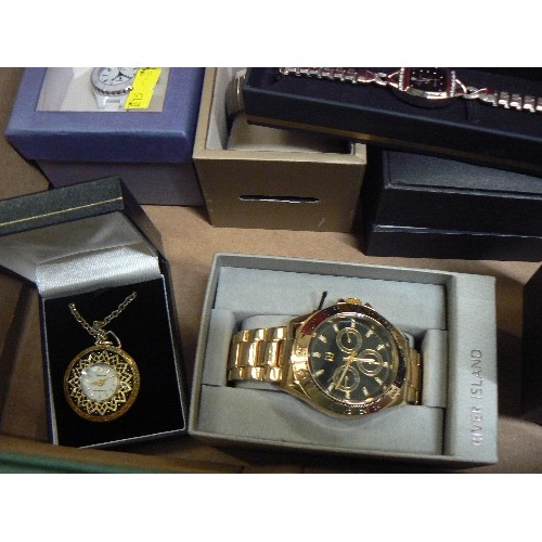 77A - LARGE COLLECTION OF MIXED WATCHES- KLAUS-KOBEC, BENUCCI, NECT, RAVEL, SEKONDA ETC  BOXED