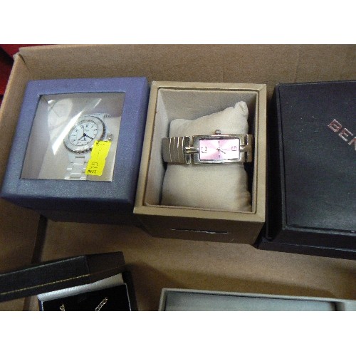 77A - LARGE COLLECTION OF MIXED WATCHES- KLAUS-KOBEC, BENUCCI, NECT, RAVEL, SEKONDA ETC  BOXED