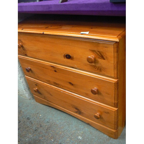 85C - PINE 3 DRAWER CHEST