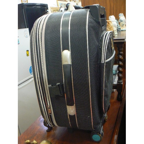 364 - TRAVEL CASE ON WHEELS WITH COMBINATION LOCK AND A COMPASS AND A HANDLE