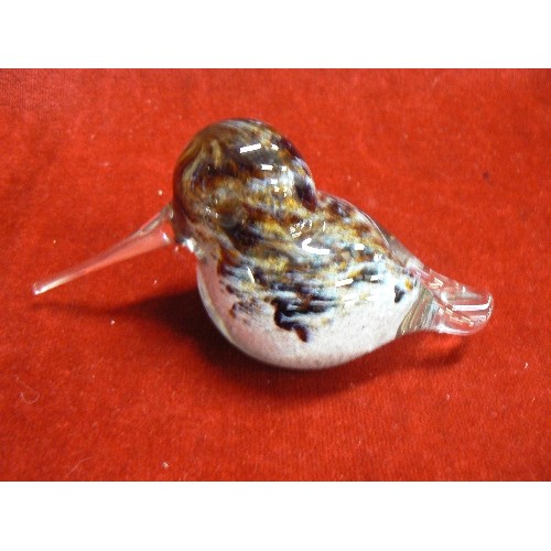 36 - A LANGHAM CRYSTAL GLASS MULTI COLOURED SNAIL AND A LOVELY CURLEW WATER BIRD