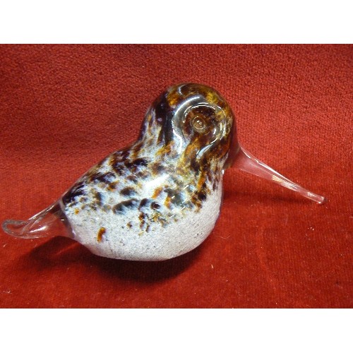 36 - A LANGHAM CRYSTAL GLASS MULTI COLOURED SNAIL AND A LOVELY CURLEW WATER BIRD