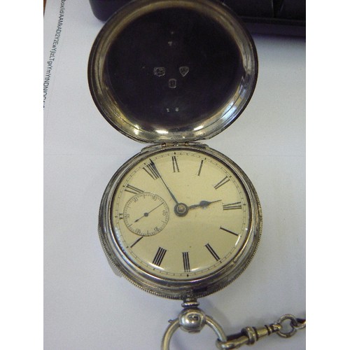 28 - SILVER FULL HUNTER POCKET WATCH CASE BY T.C THOMAS CLEAVER CHESTER 1878 THE WATCH (OLD SWAN) BY PETE... 