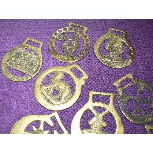 92 - 13 X VINTAGE HORSE BRASSES.