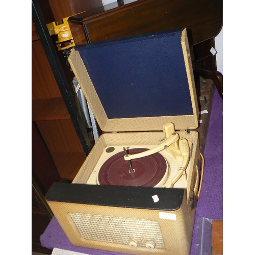 129 - VINTAGE RECORD PLAYER. COLLARD HIGH FIDELITY RC 54. IN CARRY CASE.