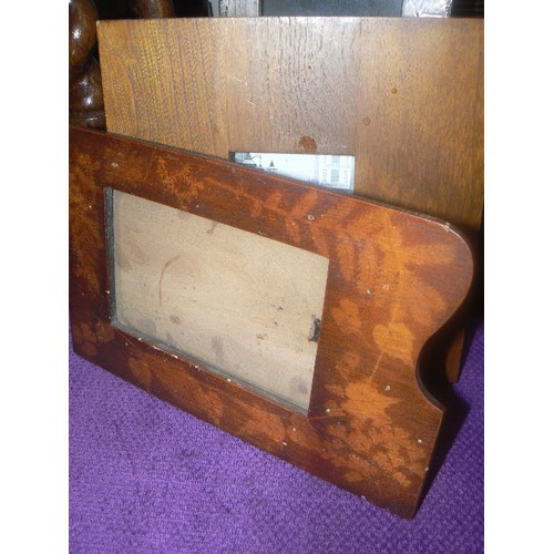 146 - 5 OLD WOODEN PHOTO FRAMES. MIXED STYLES AND AGE.