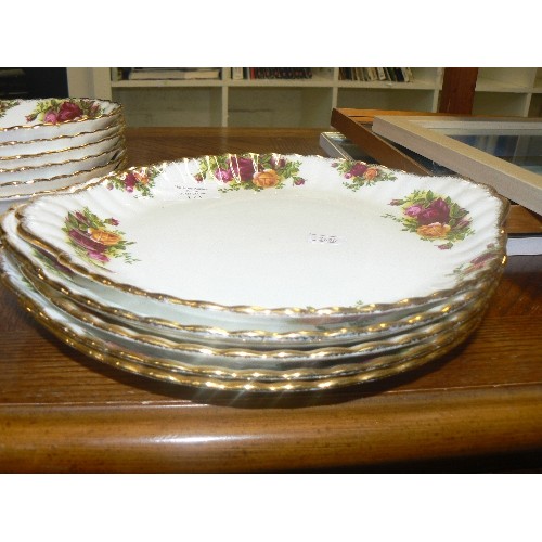 173 - ROYAL ALBERT-OLD COUNTRY ROSES. 5 X OVAL PLATES, AND 6 X BOWLS.