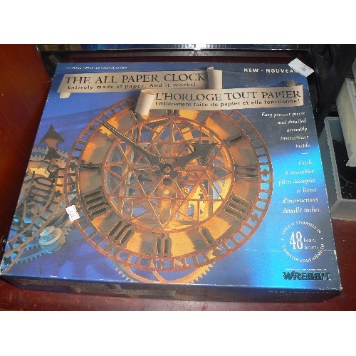 202 - 'THE ALL PAPER CLOCK' SELF-ASSEMBLEY KIT. WHICH APPARENTLY WILL WORK & TELL THE TIME! EASY PRE-CUT P... 