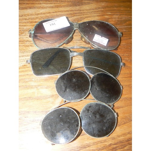 191 - 4 PAIRS OF VINTAGE SUNGLASSES.