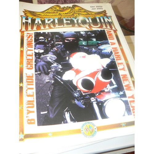 213 - HARLEYQUIN-HARLEY DAVIDSON RIDERS CLUB OF GB MAGAZINES. STACK FROM EARLY 2000'S.