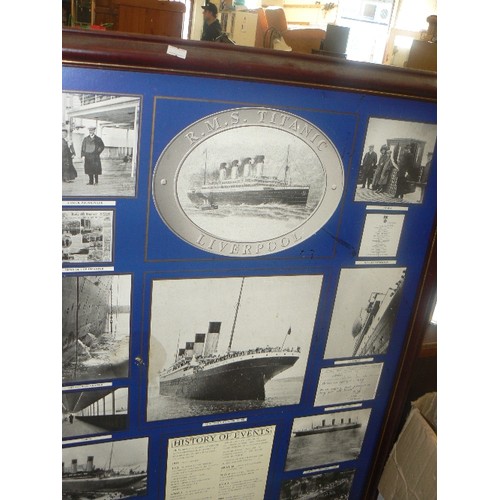 226 - LARGE FRAMED 'RMS TITANIC LIVERPOOL' HISTORY OF EVENTS WITH TIMELINE FROM 1908 WHEN THE WHITE STAR L... 