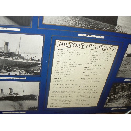 226 - LARGE FRAMED 'RMS TITANIC LIVERPOOL' HISTORY OF EVENTS WITH TIMELINE FROM 1908 WHEN THE WHITE STAR L... 