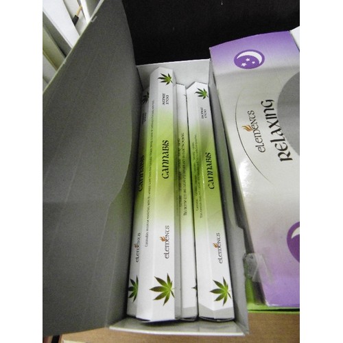 240 - 12 X BOXES OF INCENSE STICKS. INCLUDES AMBER, JASMINE, LILY OF THE VALLEY, SANDALWOOD ETC. MOST BOXE... 