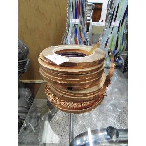 303 - COPPER USA FOIL REEL, FOR STAINED GLASS SECTION EDGING ETC. 17 X REELS.