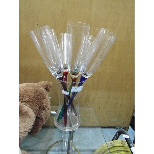 Long stem deals champagne flutes vase